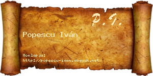 Popescu Iván névjegykártya